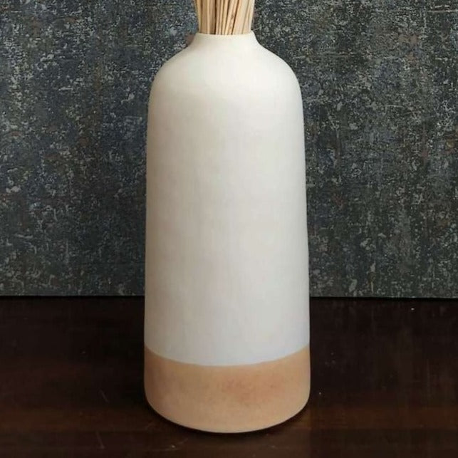 Tall Modern Artisan Flower Vase - Tan