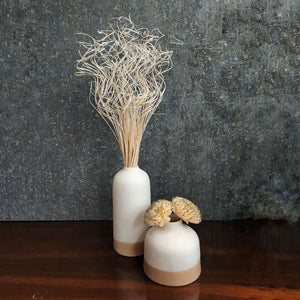 Short Modern Artisan Ceramic Vase - Tan