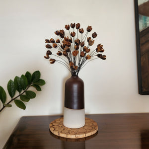 Tall Modern Artisan Flower Vase - Mocha