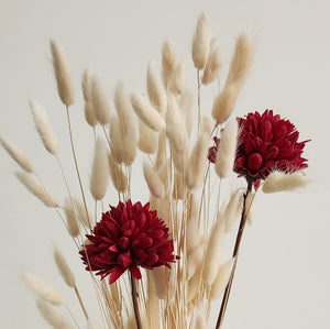 White Bunny Tails & Dried Flower Arrangement