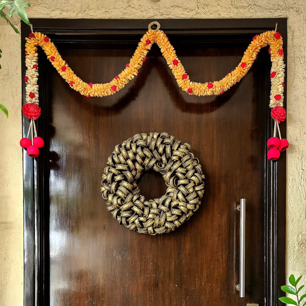 Rajnigandha flower toran with sola flowers for main door