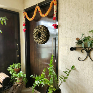 Yellow Rajnigandha sola flower toran for entrance home décor