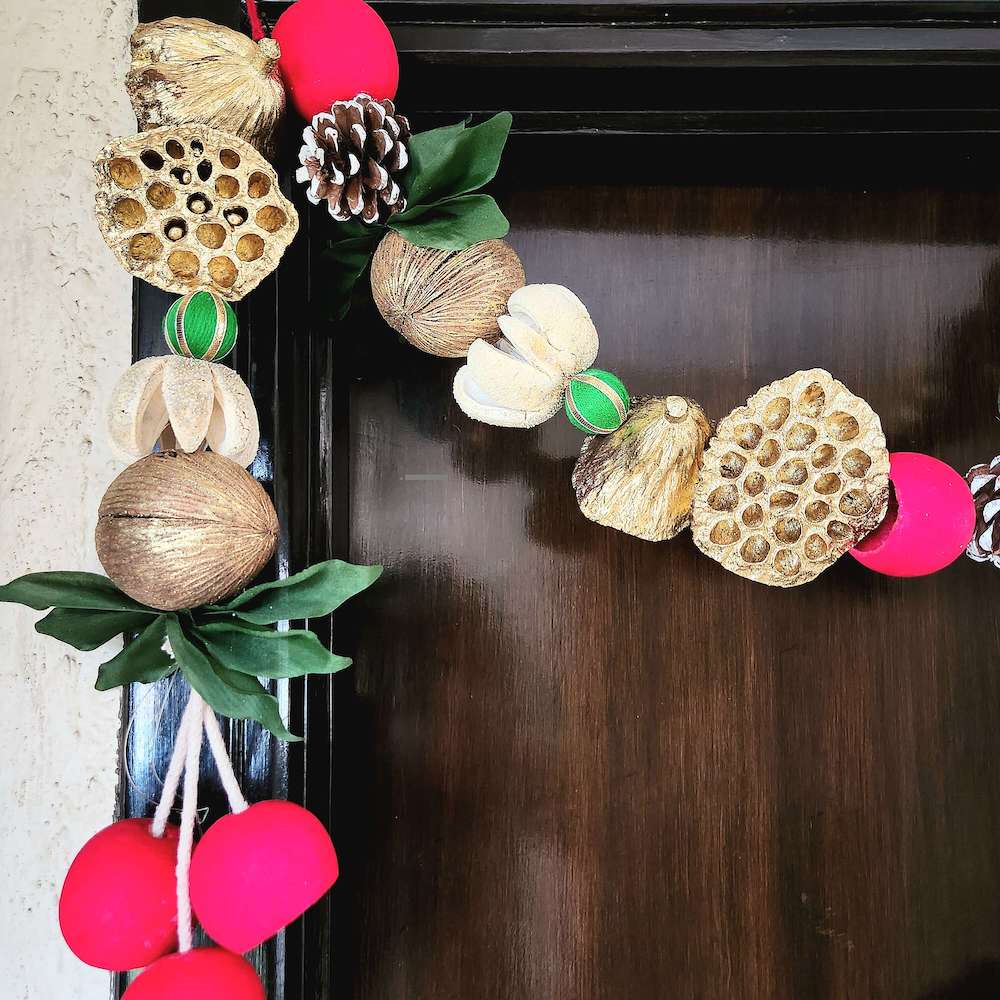 Handcrafted lotus pod toran festive décor