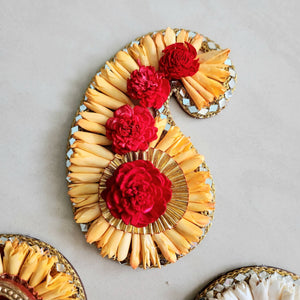 Big Floral Rangoli Set with Diyas I Ready-to-use