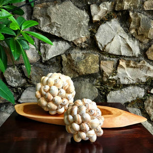 Shell Balls Coastal Decor - set of 2