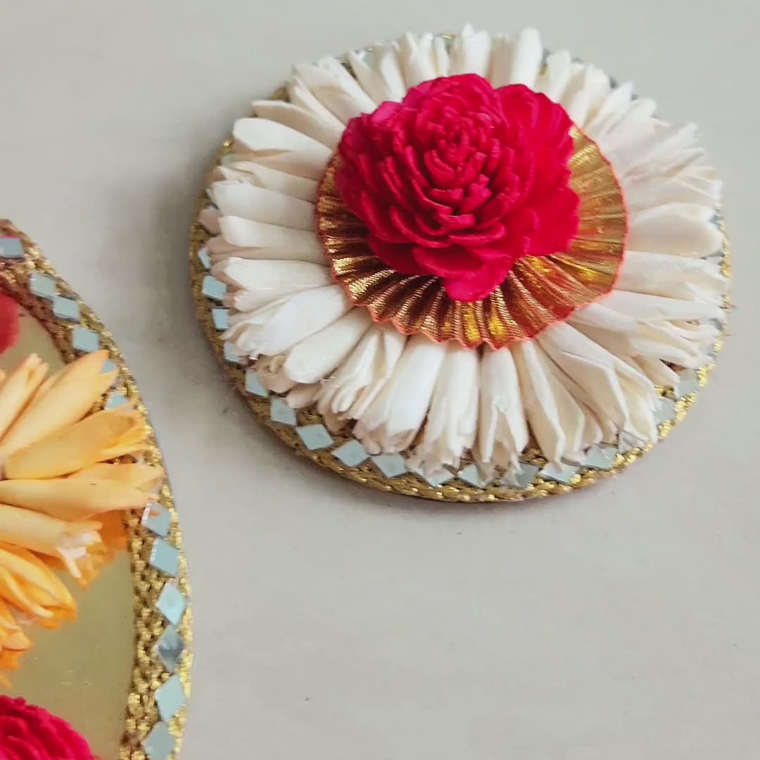 Floral Rangoli Set with Diyas I Ready-to-use