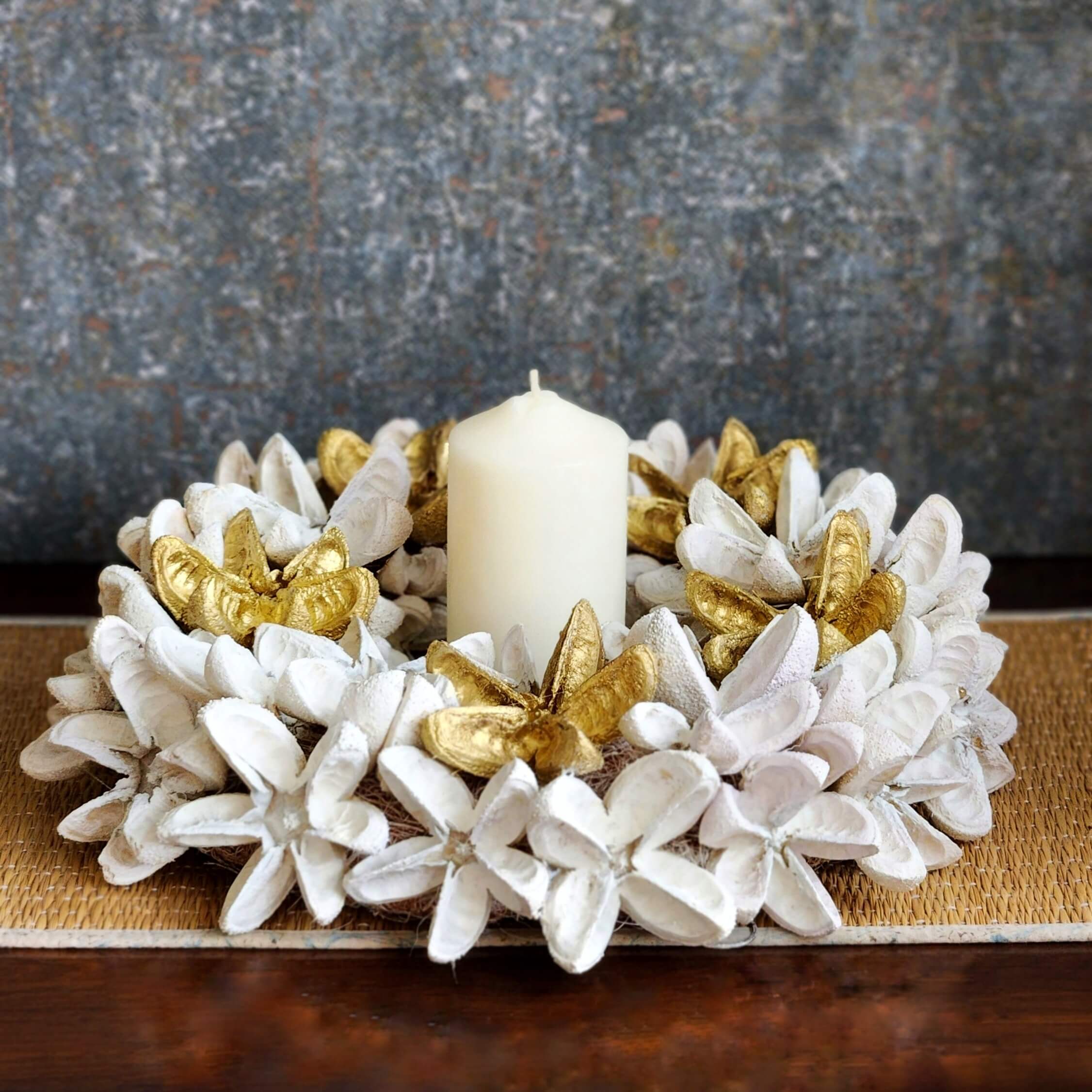 Timeless White & Gold Floral Centrepiece