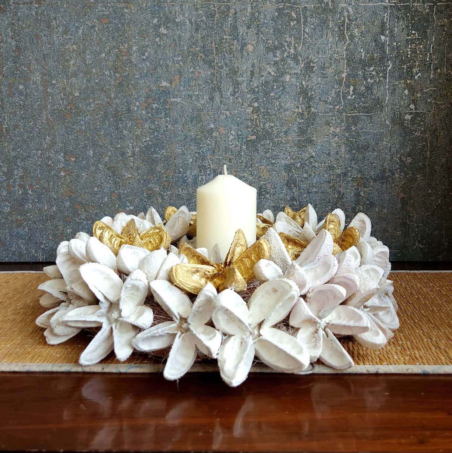 Timeless White & Gold Floral Centrepiece