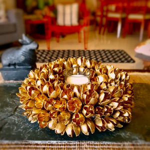 Antique Gold Candle Holder