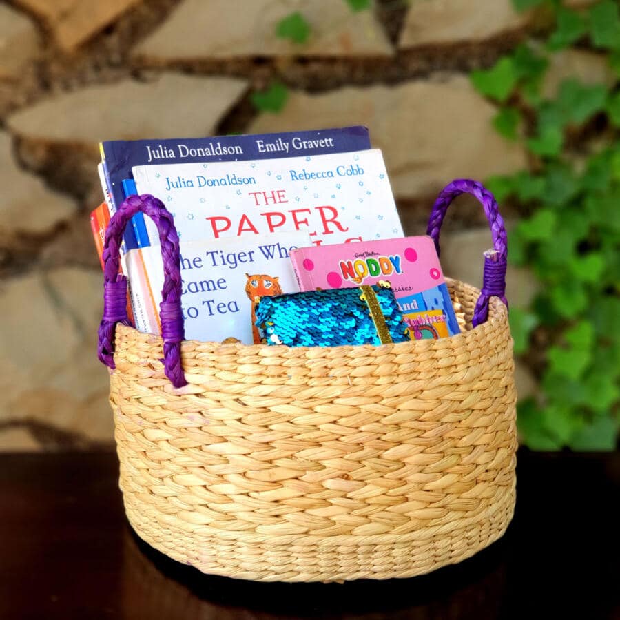 Round Basket L - Purple