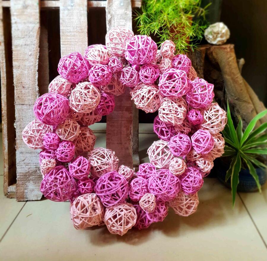 Medley in Pink Door Wreath