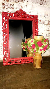 Ravishing Red Tall Country Style Candlestand