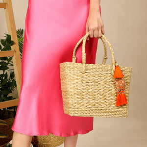Stylish Orange Tassels Kauna Handbag
