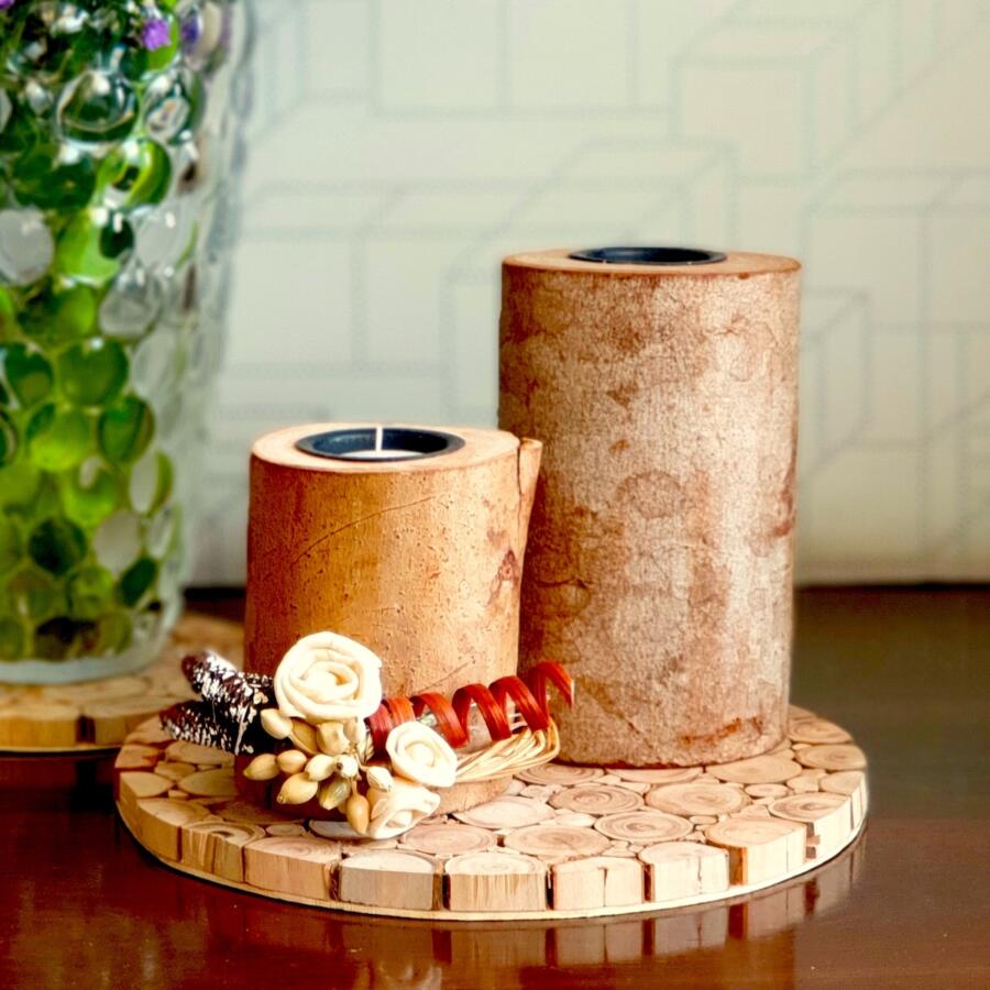 Log Candlestand