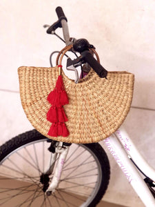 Trendy Round Handbag - Wood Handles